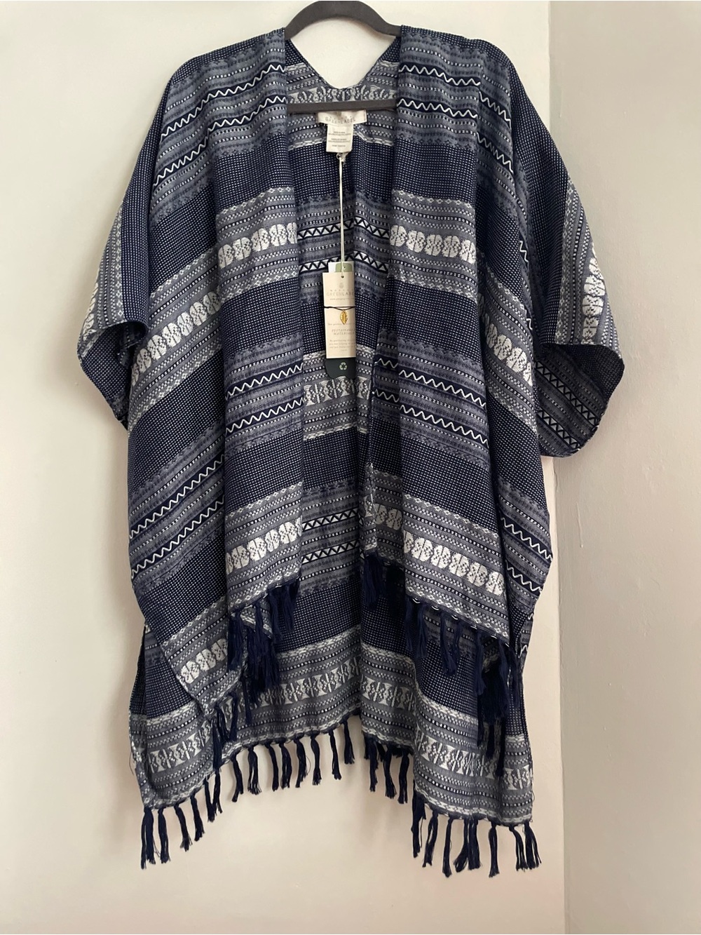 NWT! Cousin Earl Green Label Southwestern Fringe Poncho OS